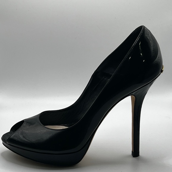 DIOR black high heels Elegant Black Peep-Toe 
patent leather - Picture 10 of 11